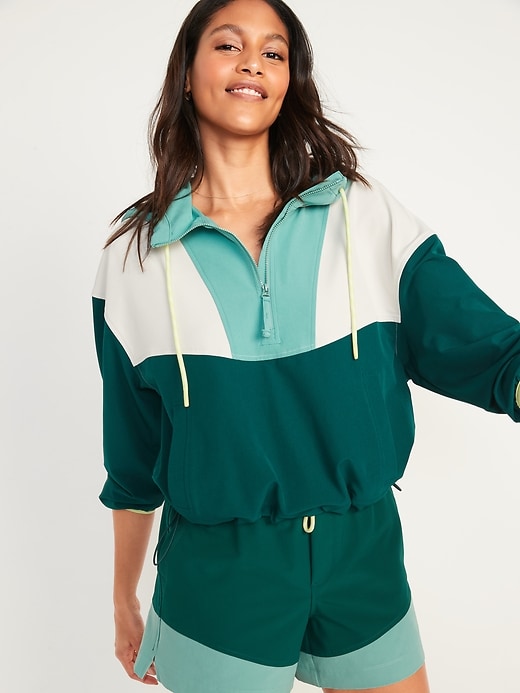 Image number 1 showing, StretchTech Color-Block Half-Zip Jacket for Women