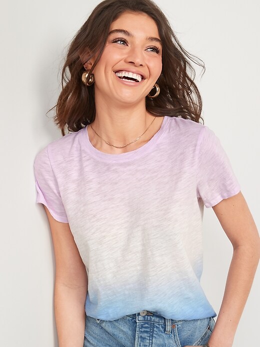Image number 1 showing, EveryWear Printed Slub-Knit T-Shirt for Women