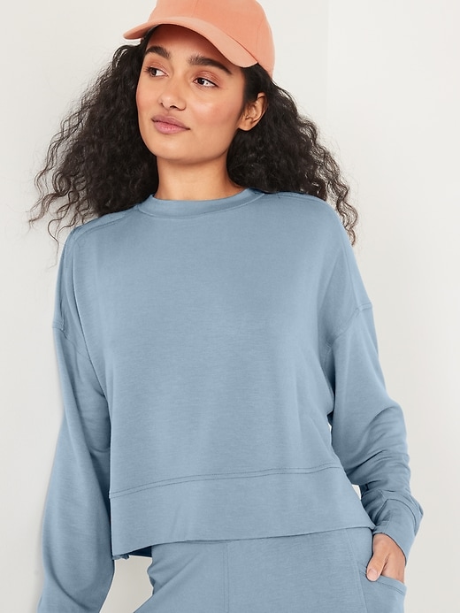 Image number 1 showing, Cropped French Terry Sweatshirt