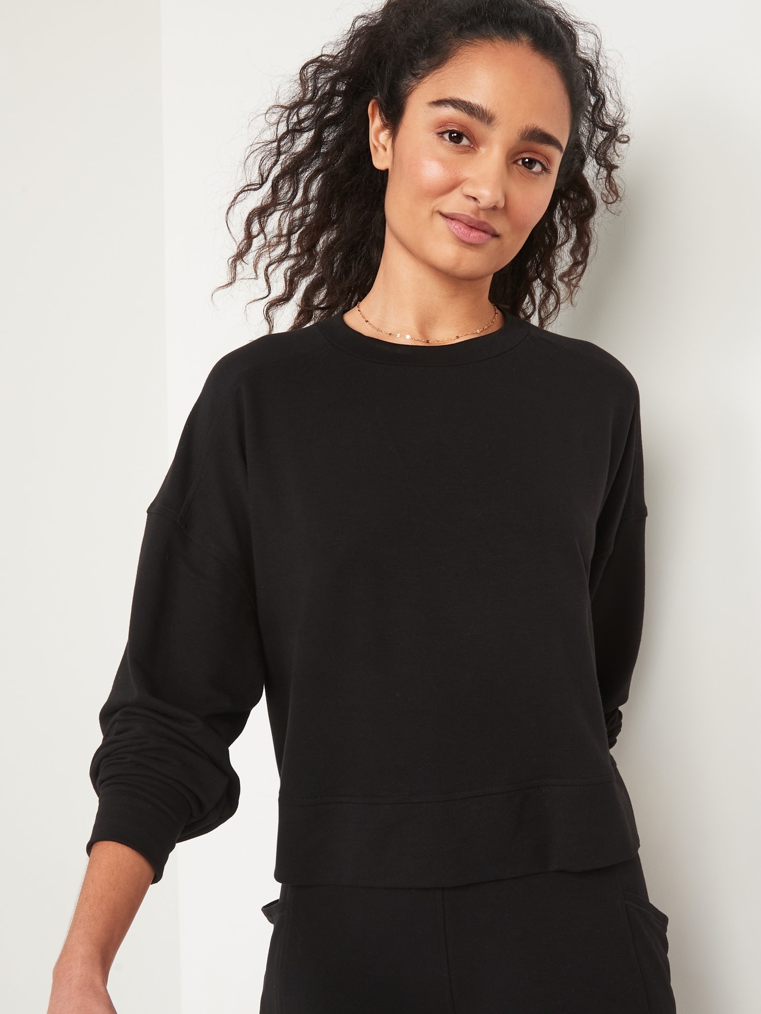 Coffee Rae Mode French Terry Ribbed Mock Neck Pullover {S-XL}