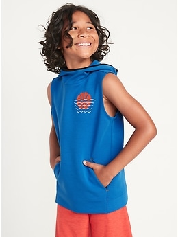 Dynamic Fleece Sleeveless Pullover Hoodie for Boys Old Navy