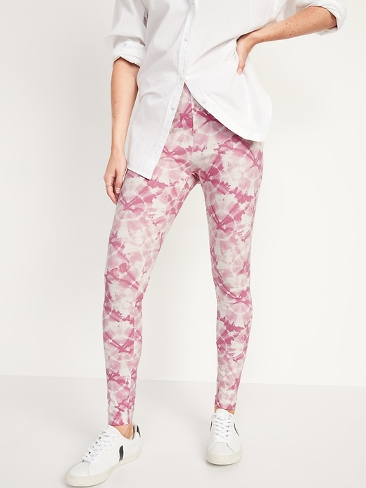 View large product image 1 of 8. High-Waisted Printed Ankle Leggings For Women