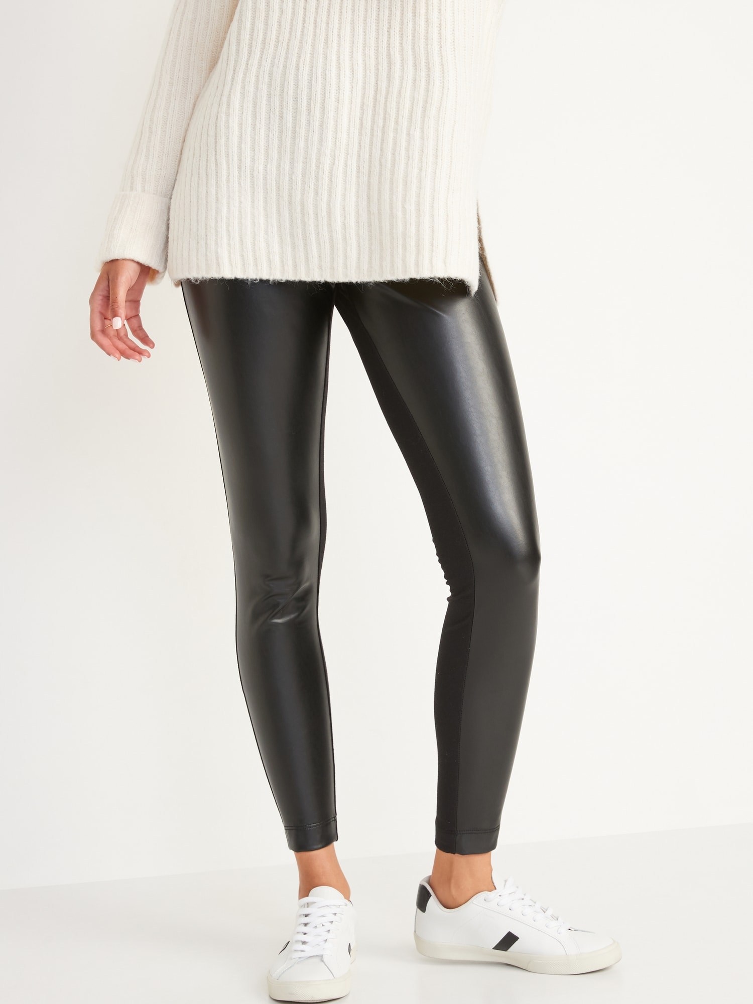 Faux leather leggings - Trousers - CLOTHING - Woman 