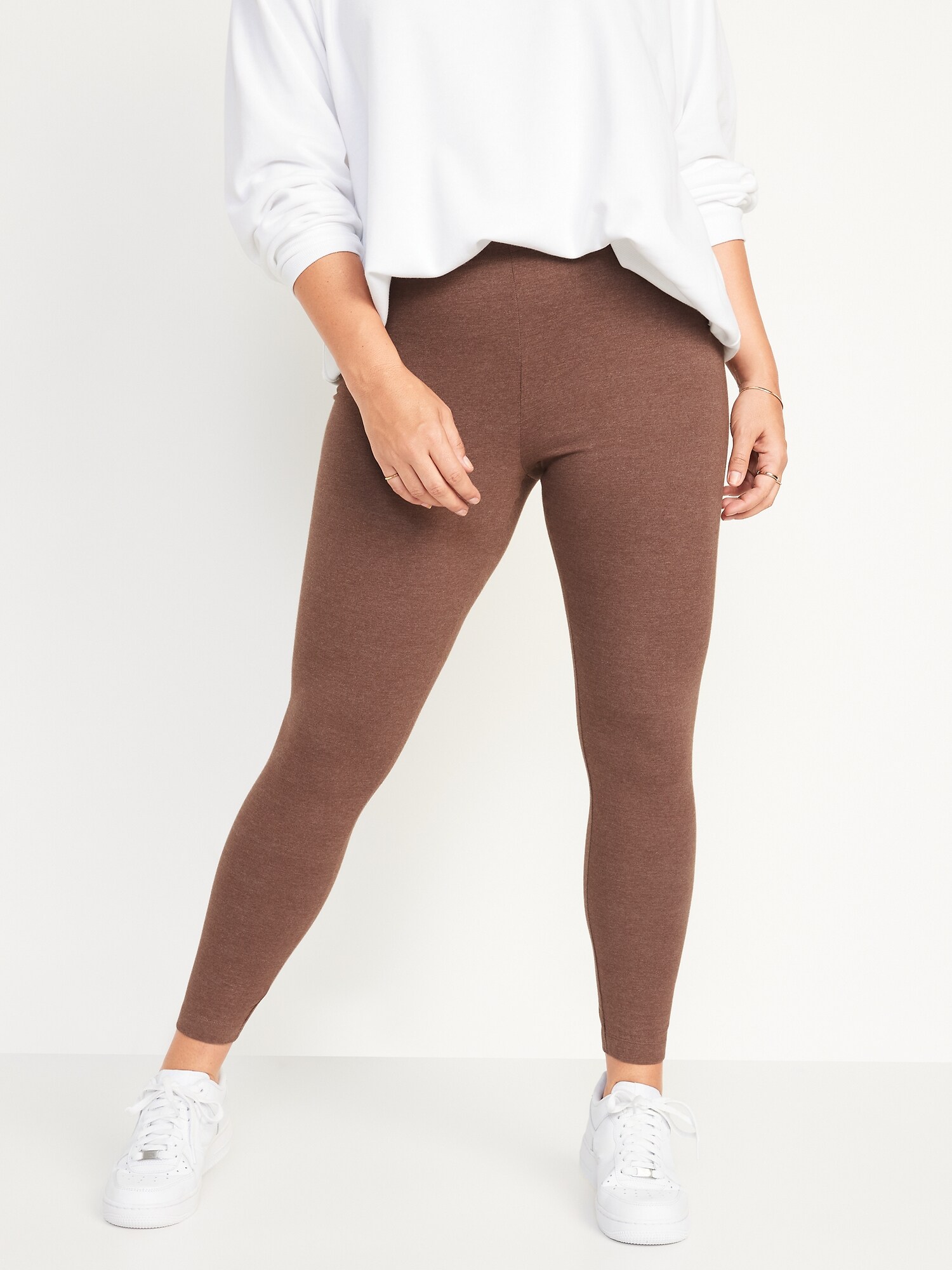 High-Waisted Jersey Ankle Leggings For 
