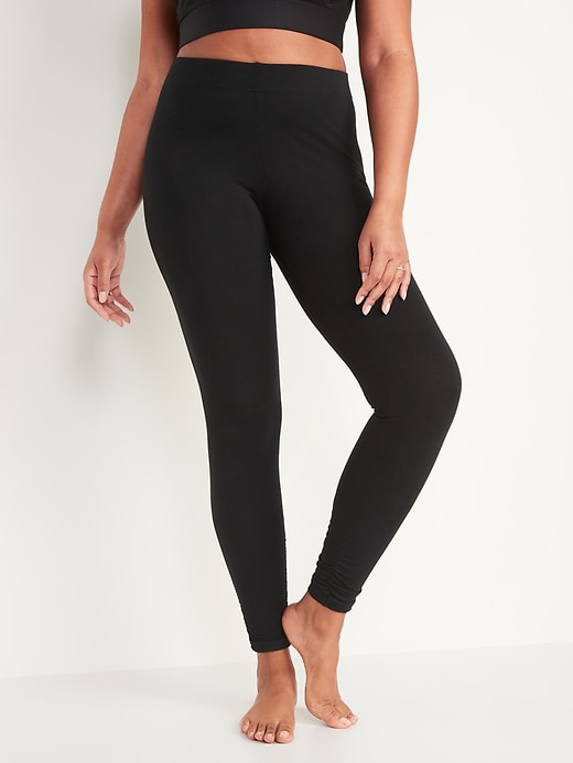 Image number 5 showing, High-Waisted Ruched Ankle-Length Leggings for Women