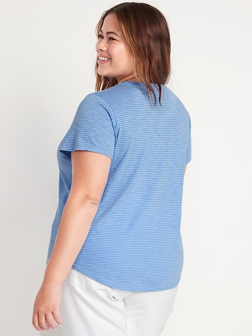 Image number 8 showing, Short-Sleeve EveryWear Striped Slub-Knit T-Shirt for Women