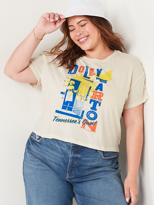 Image number 3 showing, Licensed Pop Culture Graphic Cropped T-Shirt for Women