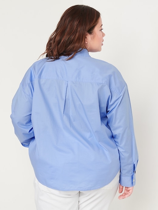 Image number 8 showing, Long-Sleeve Cropped Boyfriend Shirt