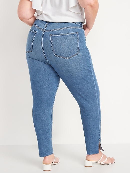 Image number 8 showing, High-Waisted Rockstar Super-Skinny Side-Slit Cut-Off Ankle Jeans for Women