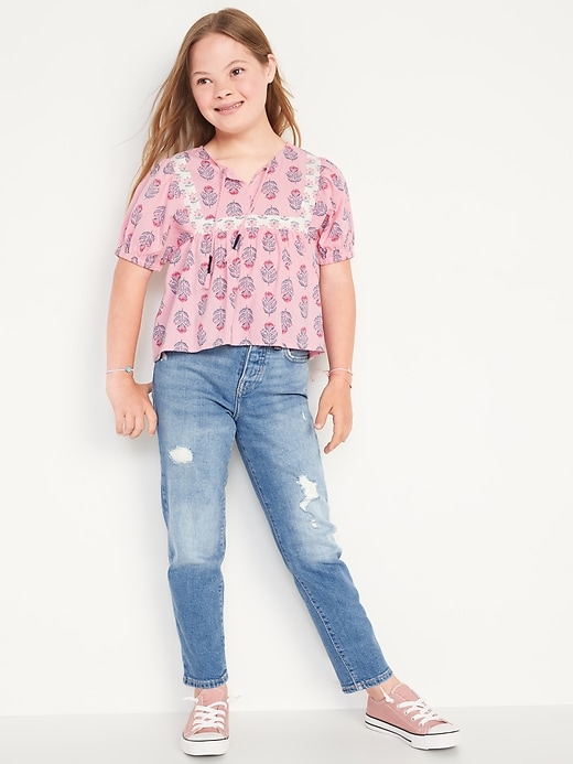 View large product image 2 of 4. High-Waisted Button-Fly O.G. Straight Ripped Jeans for Girls