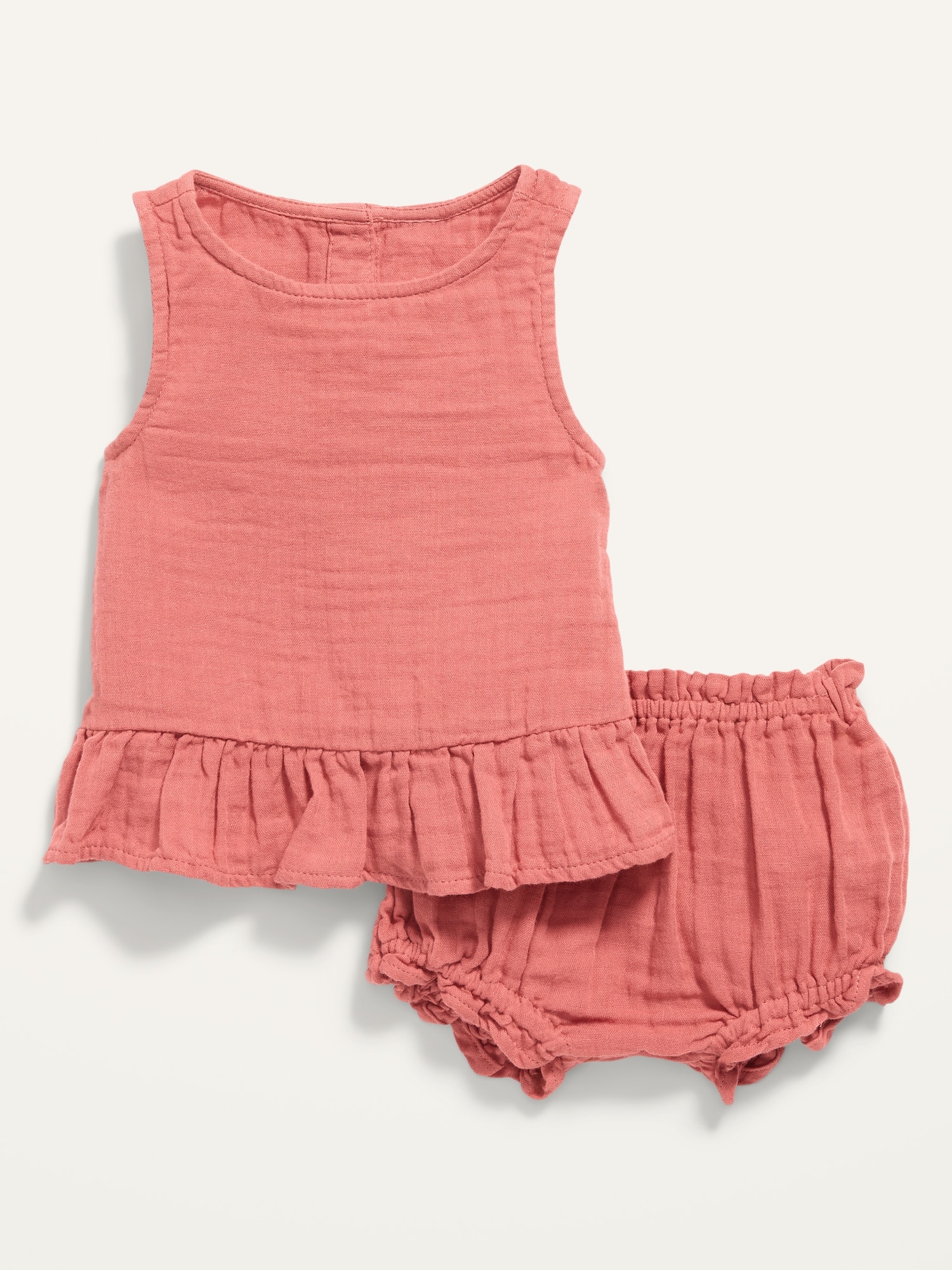 Sleeveless ButtonBack Peplum Top and Bloomers Set for Baby Old Navy