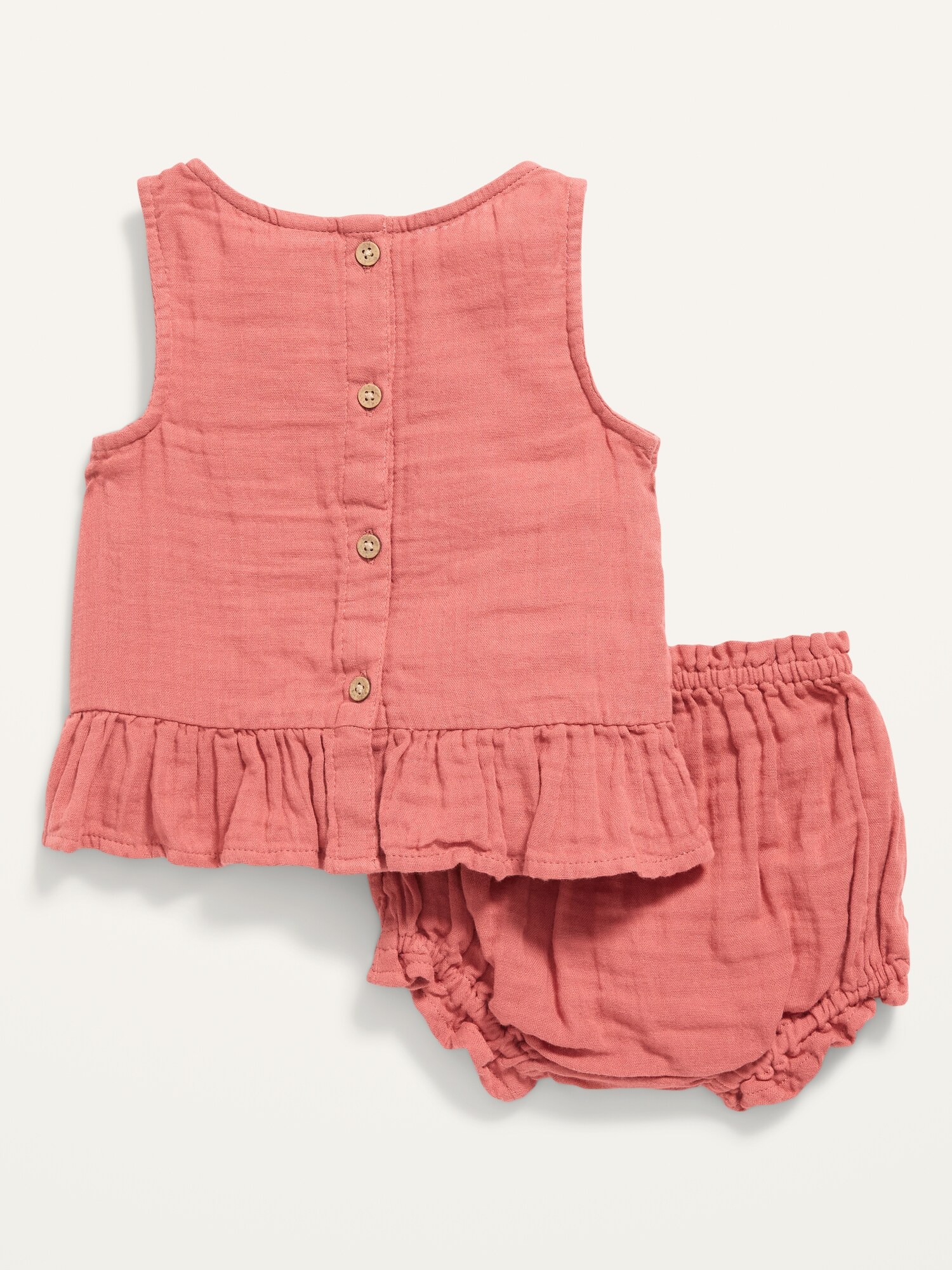 Sleeveless ButtonBack Peplum Top and Bloomers Set for Baby Old Navy