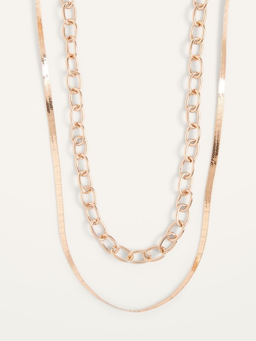 Old Navy Gold-Toned Necklace 2-Pack for Women. 1