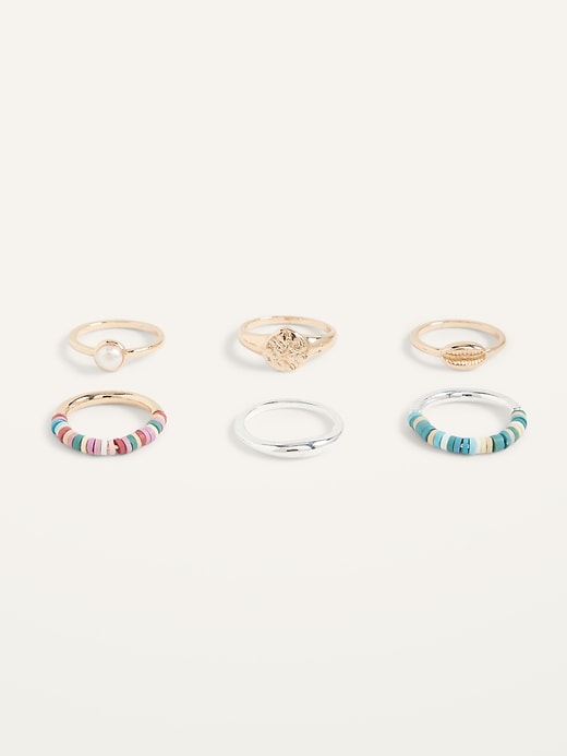 Mixed-Material Rings Variety 6-Pack for Women