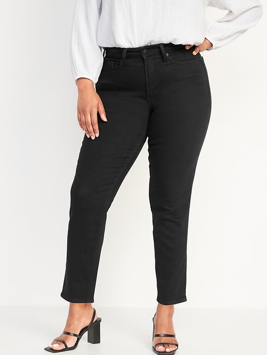 Image number 5 showing, Curvy High-Waisted OG Straight Black Ankle Jeans for Women