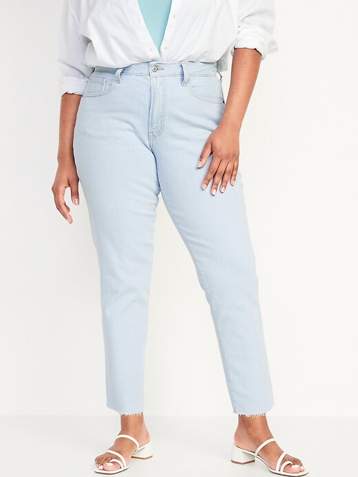 Image number 5 showing, Curvy High-Waisted O.G. Straight Cut-Off Ankle Jeans for Women