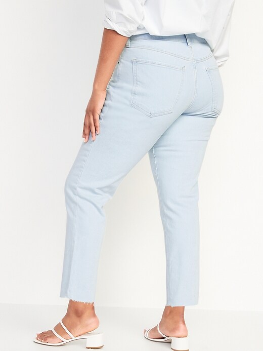 Image number 6 showing, Curvy High-Waisted O.G. Straight Cut-Off Ankle Jeans for Women