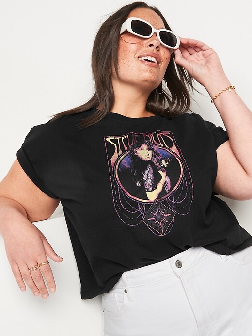 Image number 3 showing, Short-Sleeve Cropped Licensed Pop Culture T-Shirt for Women