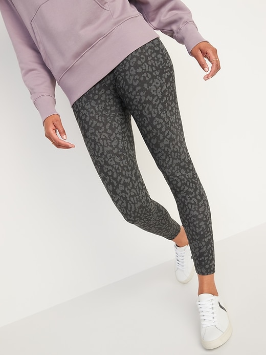 Image number 1 showing, High-Waisted Leopard-Print Ankle Leggings For Women