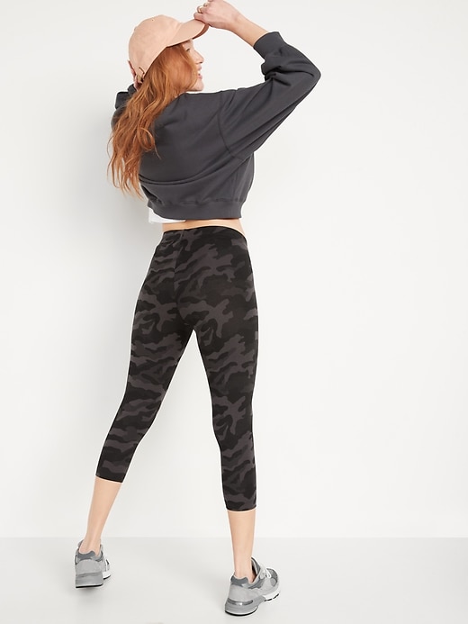 View large product image 2 of 7. High-Waisted Printed Cropped Leggings For Women