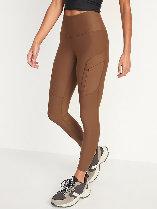 Image number 1 showing, High-Waisted PowerSoft 7/8 Cargo Leggings