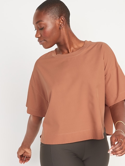 Image number 5 showing, Short-Sleeve StretchTech Loose Cropped T-Shirt