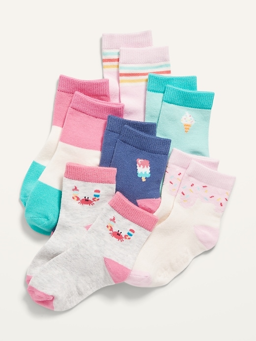 View large product image 1 of 2. Unisex Crew Socks 6-Pack for Toddler & Baby