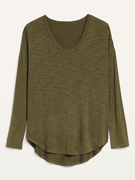 Image number 4 showing, Luxe Long-Sleeve Voop-Neck Tunic T-Shirt