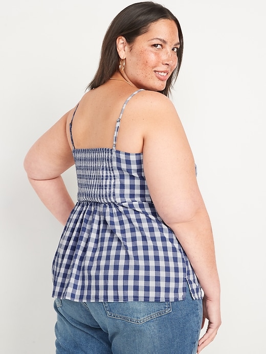 Image number 8 showing, Fitted Gingham Twist-Front Cami Top for Women