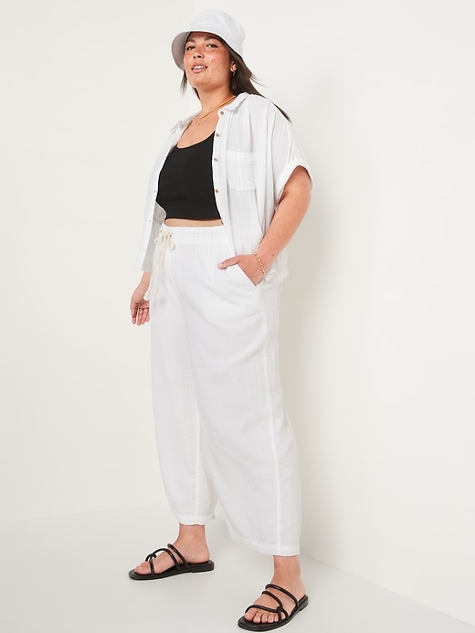 Image number 3 showing, High-Waisted Textured Soft Pants