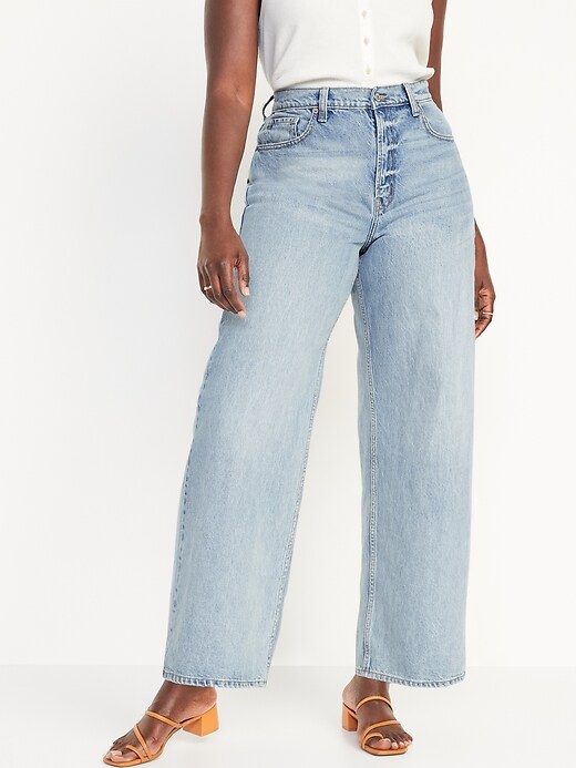 Image number 5 showing, Extra High-Waisted Baggy Wide-Leg  Non-Stretch Jeans for Women