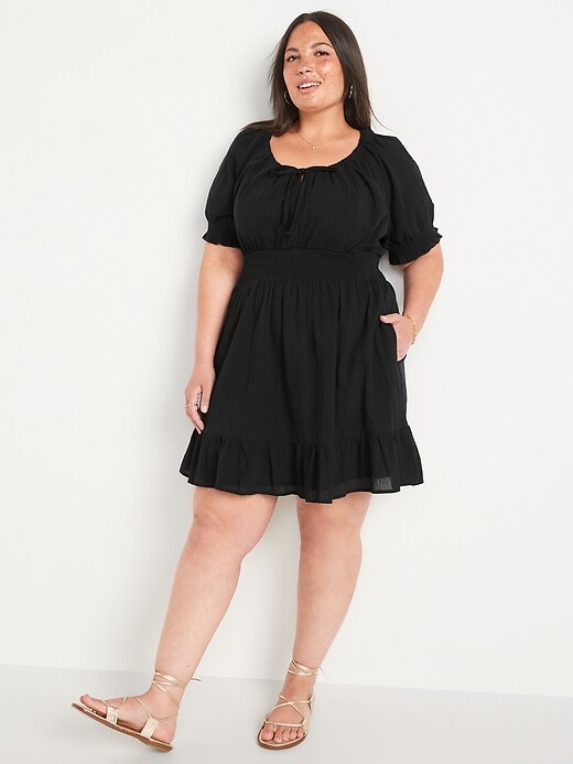 knee length dresses for ladies Sleeveless Linen-Blend Mini Shift Dress