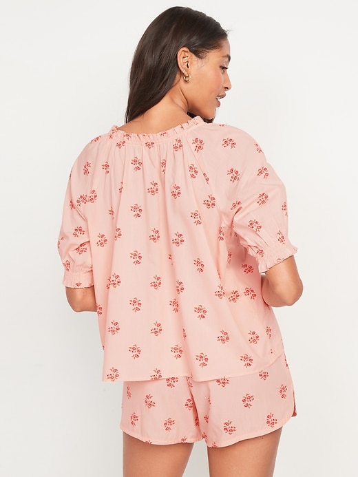 Image number 2 showing, Puff-Sleeve Floral Swing Pajama Top