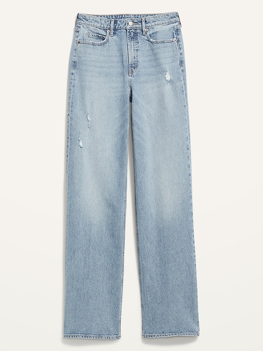 Image number 4 showing, Extra High-Waisted Ripped Wide-Leg Jeans for Women