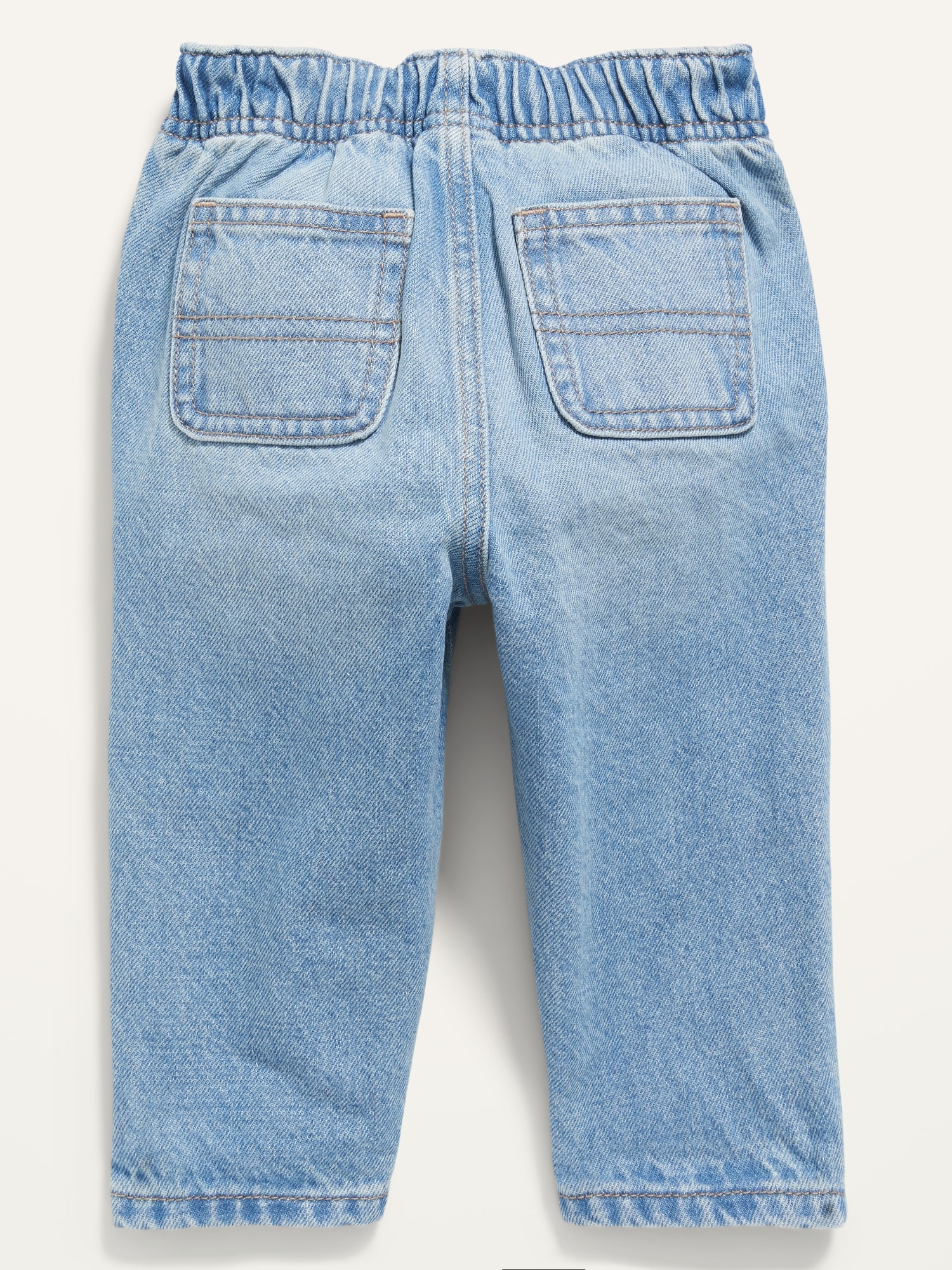 Baby Girl's Jeans All-Match Elastic Waist Denim Ripped Side Pocket