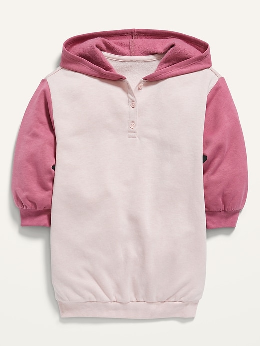 View large product image 1 of 3. Color-Blocked French Terry Hoodie Dress for Toddler Girls