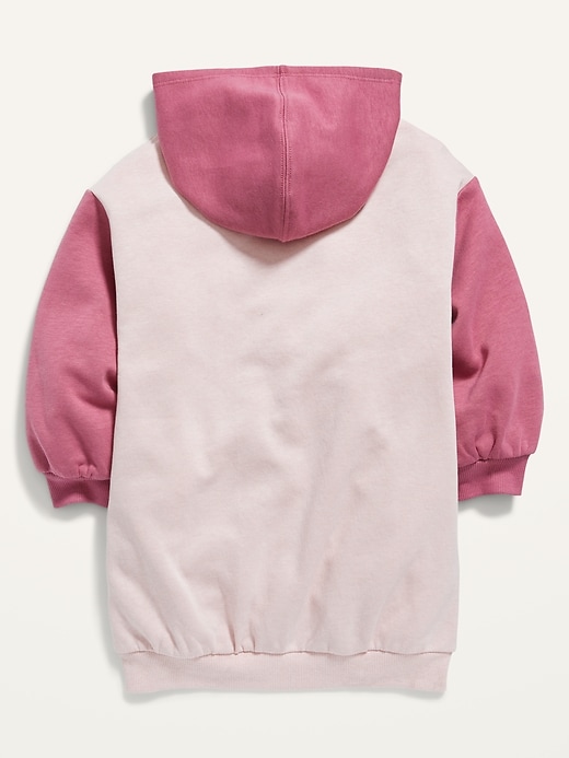 View large product image 2 of 3. Color-Blocked French Terry Hoodie Dress for Toddler Girls