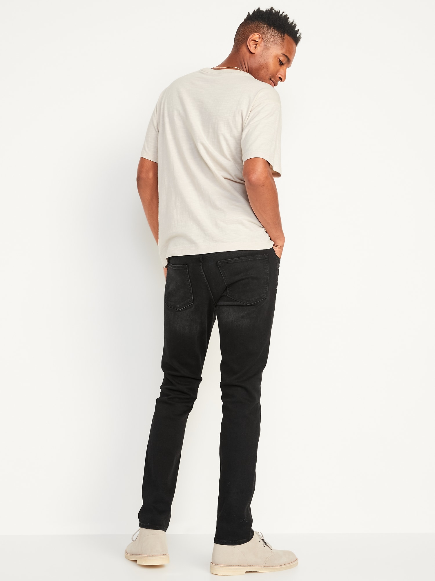 Black Jeans Men's Elasticity Slim Fit Skinny Pants Men Spring Trousers