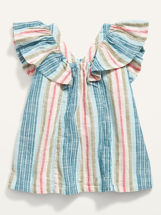View large product image 2 of 3. Smocked Flutter-Sleeve Multi-Stripe Top for Toddler Girls