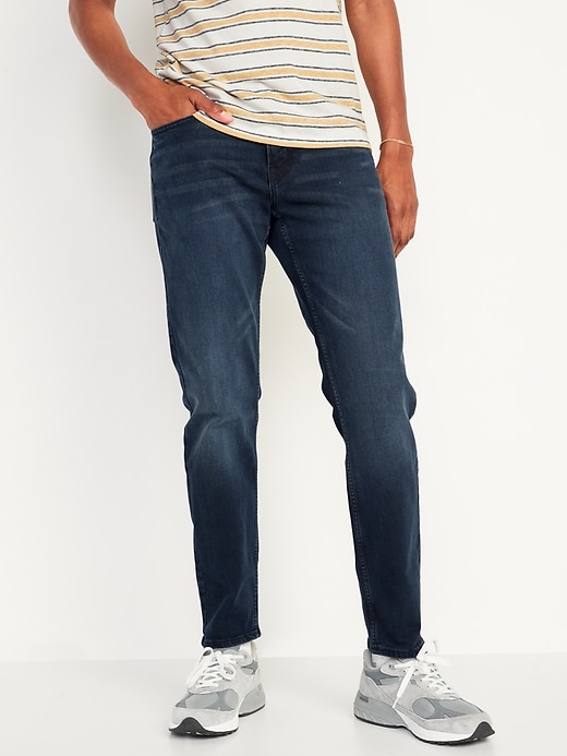 Image number 1 showing, Athletic Taper Built-In Flex Dark-Wash Jeans