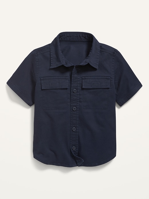View large product image 1 of 2. Twill Workwear Short-Sleeve Shirt for Toddler Boys