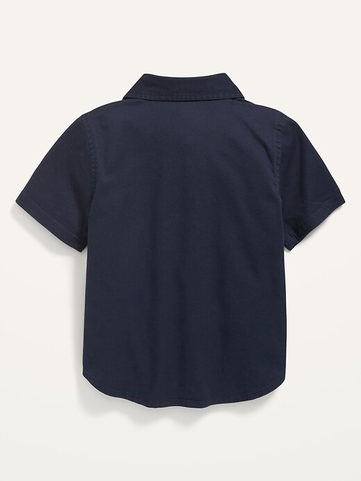 View large product image 2 of 2. Twill Workwear Short-Sleeve Shirt for Toddler Boys