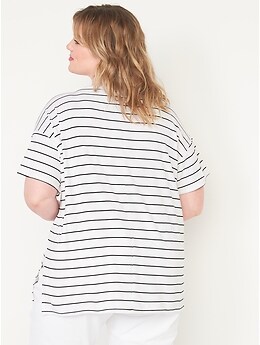 Old Navy Women's Luxe Oversized Striped Cropped T-Shirt - - Plus Size 3X