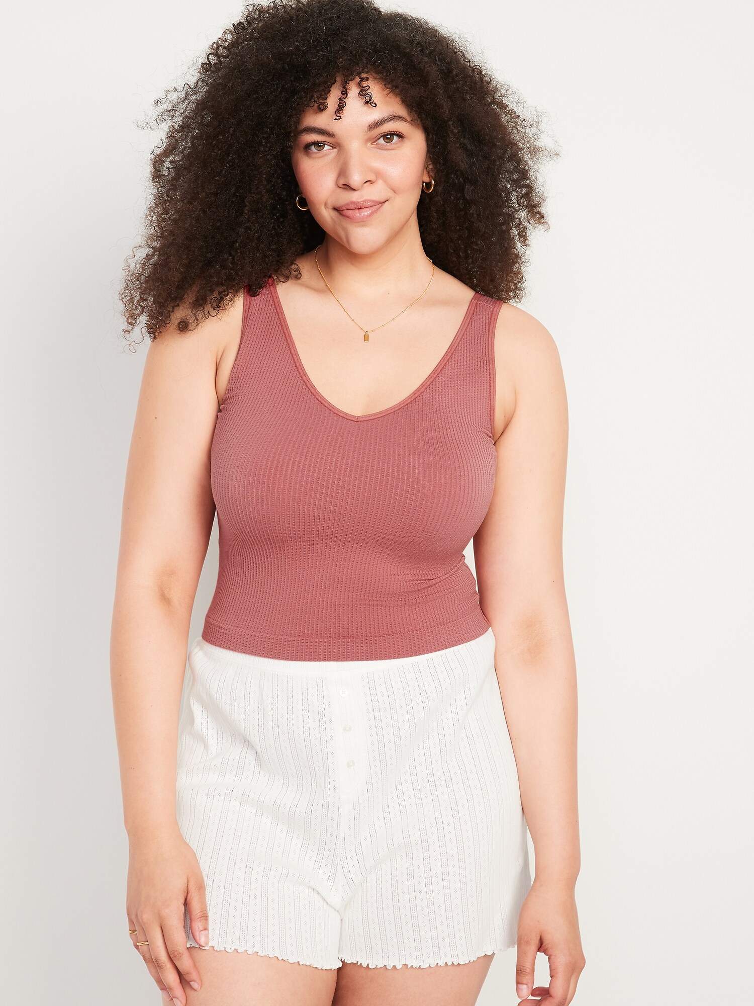 old navy seamless rib knit v neck tank top