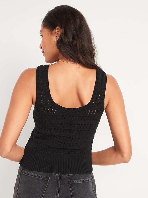 Image number 2 showing, Cropped Open-Knit Sweater Tank Top