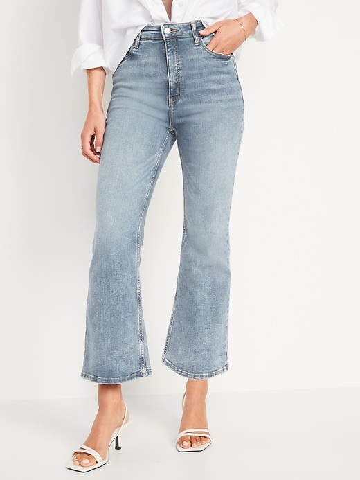 Image number 1 showing, Higher High-Waisted Cropped Flare Jeans for Women