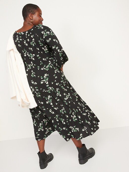 Long-Sleeve Tiered Floral Maxi Swing Dress | Old Navy Long-Sleeve Tiered Floral Maxi Swing Dress | Old Navy