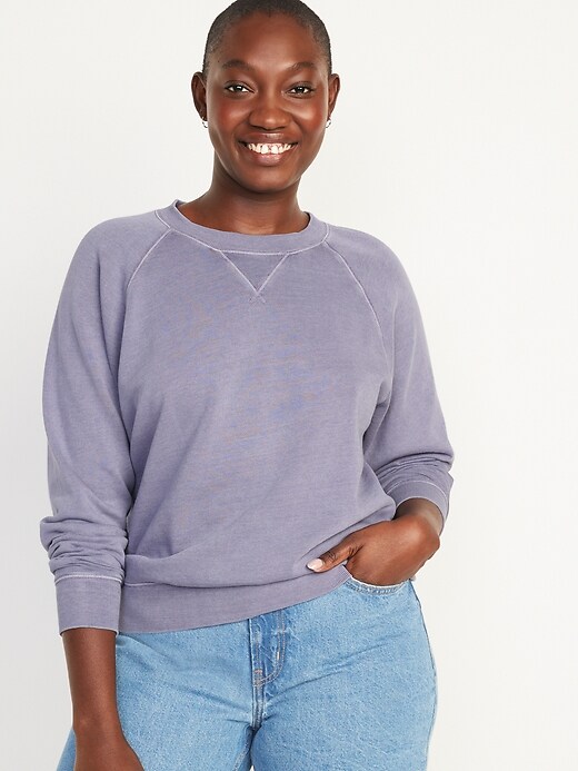 Image number 4 showing, Vintage Specially Dyed Crew-Neck Sweatshirt for Women