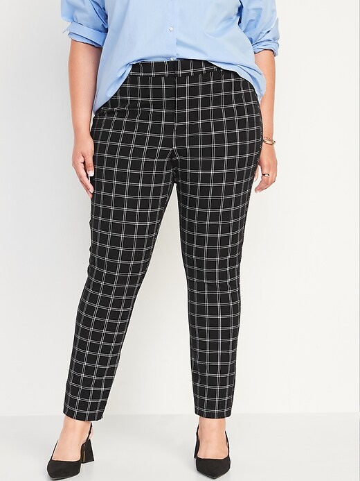 Image number 7 showing, High-Waisted Pixie Windowpane-Plaid Ankle Pants for Women