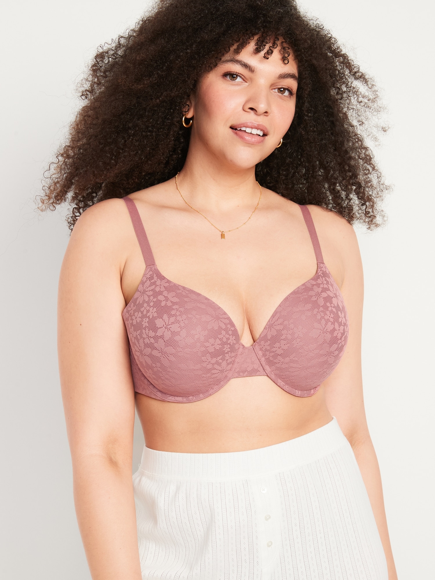 Lace Underwire Bras for Women, Full-Coverage Lace Bra with
